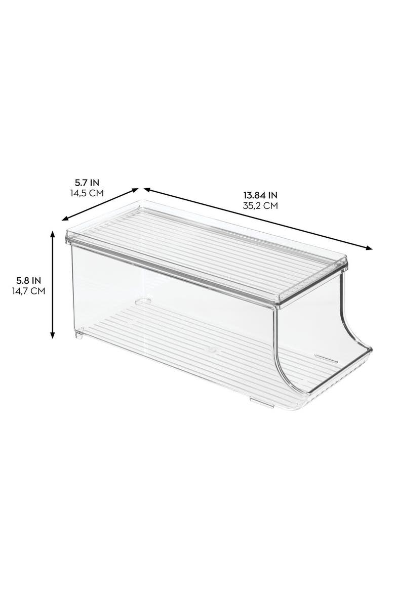 Basic Soda Can Organizer with Lid for Pantry or Refrigerator - Set of 4 - Clear, Alternate, color, Clear