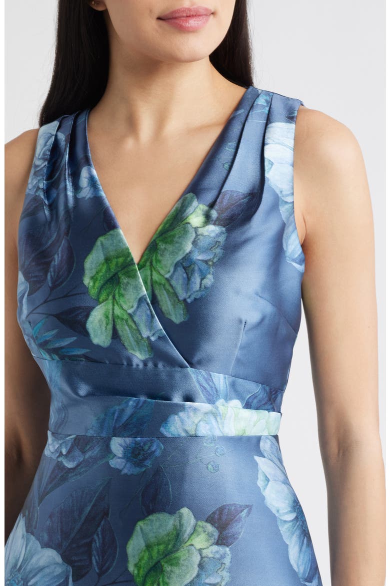 Rosalind Floral Evening Gown, Alternate, color, TEAL BLUE
