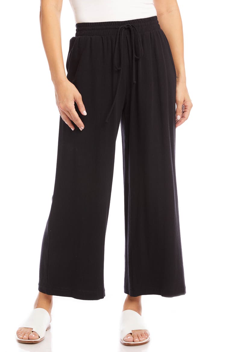 Wide Leg Crop Pants, Alternate, color, BLACK