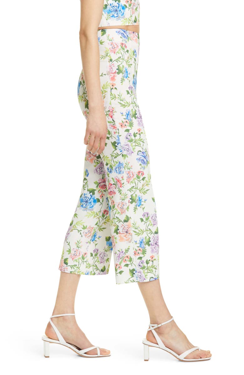 Alice + Olivia Lorinda Floral Crop Trousers, Alternate, color, 