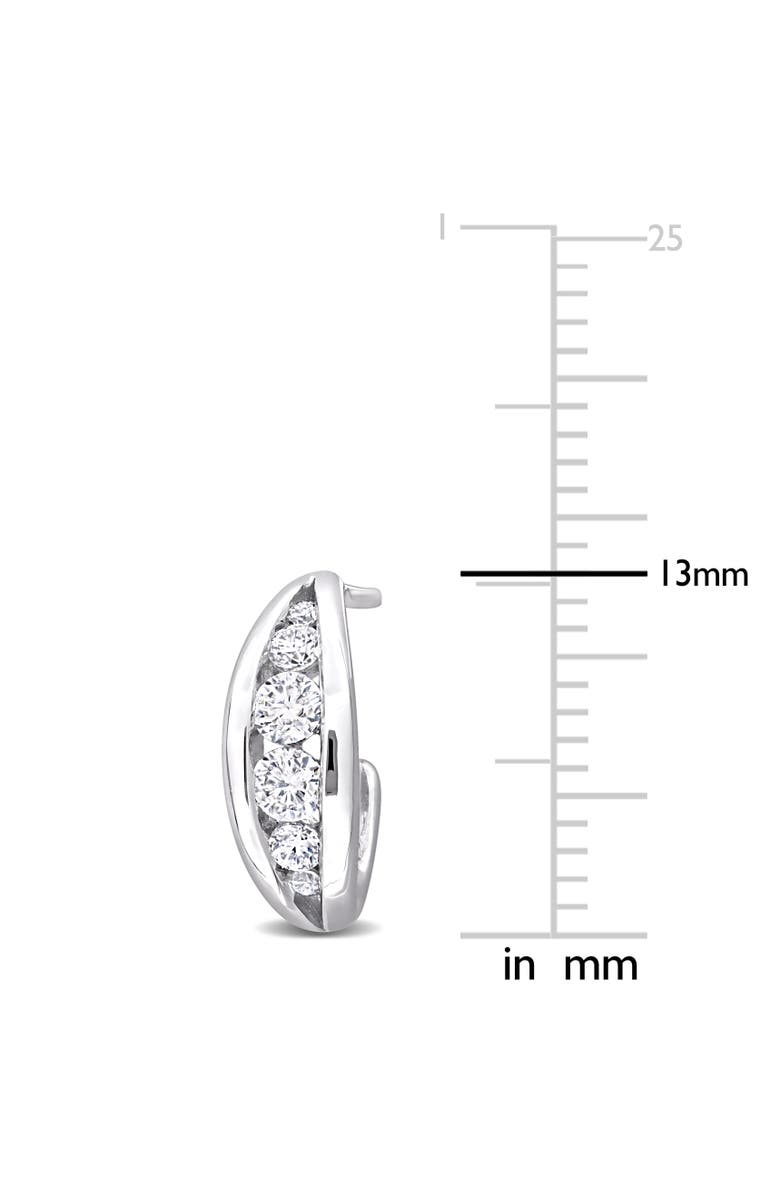 Julianna B. Moissanite Stud Semi-Hoop Earrings Sterling Silver, Alternate, color,