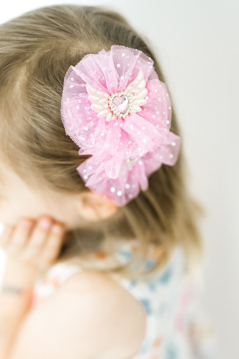 2pc Angel Sparkle Wings Clip Set, Alternate, color, Ivory Pink