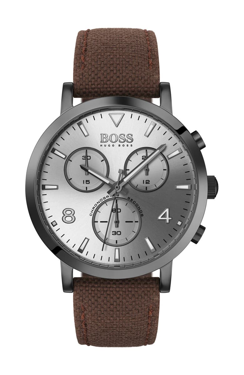 BOSS Men's Spirit Leather Strap Watch, 42mm, Main, color, 