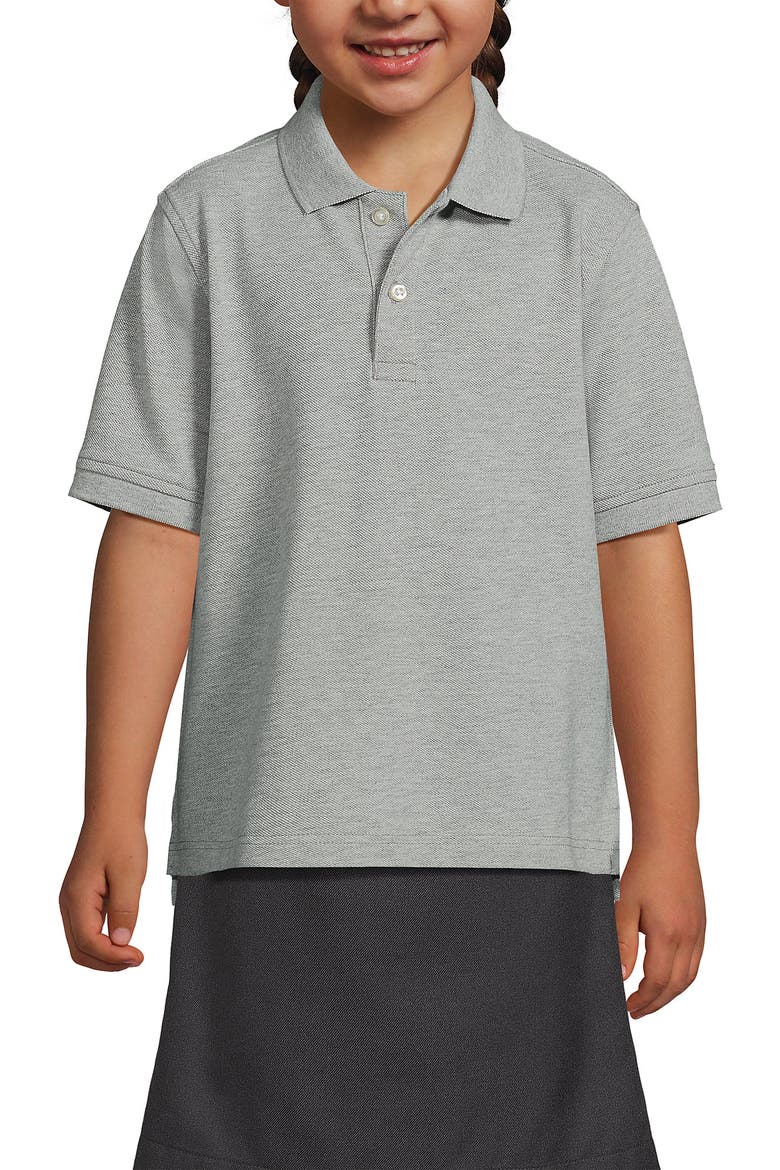 School Uniform Kids Short Sleeve Mesh Polo Shirt, Main, color, Gray Heather