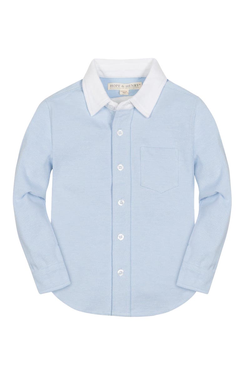 Hope & Henry Baby Boys' Organic Pique Button Down Shirt, Infant, Main, color,