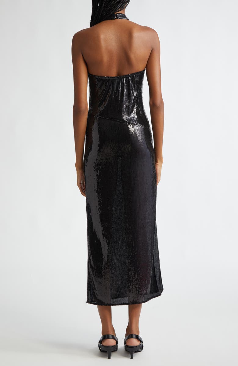 Courrèges Halter Neck Sequin Dress, Alternate, color,