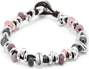 UNODE50 Braided Leather and Bead Bracelet