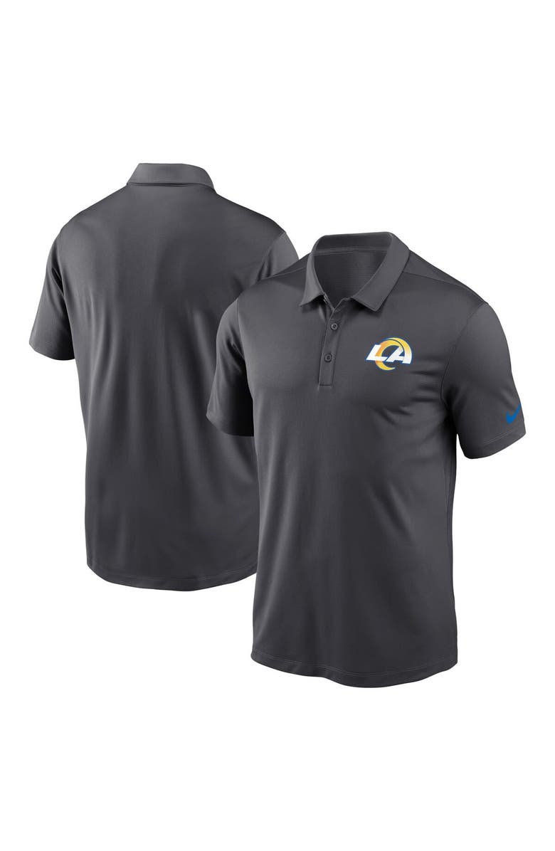 Nike Men's Nike Anthracite Los Angeles Rams Franchise Logo Performance Polo, Alternate, color, Anthracite