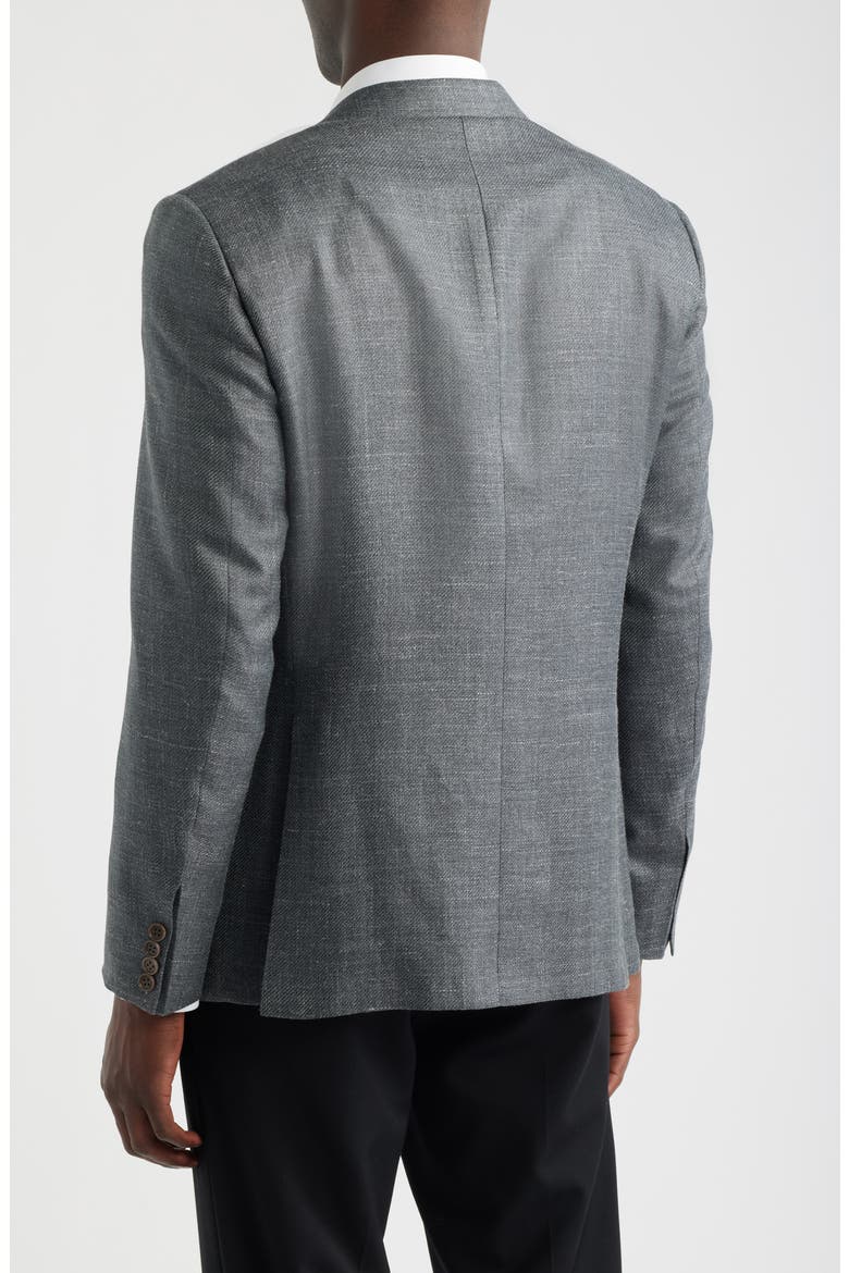 Grey Slub Wool & Silk Blend Sport Coat, Alternate, color, GREY