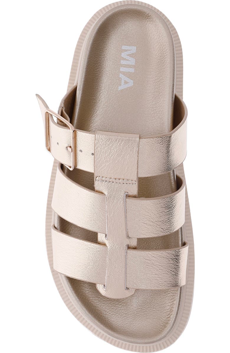 MIA Geni Slide Sandal, Alternate, color, Gold Metal