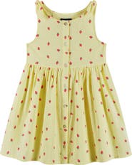 Andy & Evan Kids' Strawberry Sleeveless Button-Up Dress