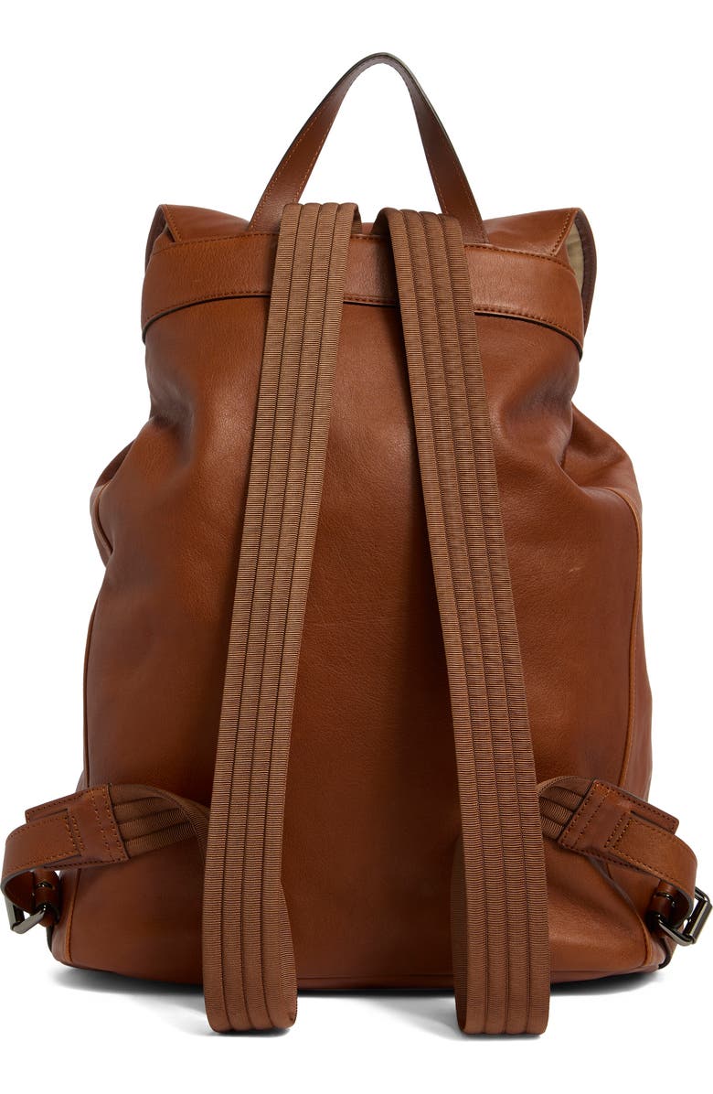 Longchamp 3D Leather Backpack, Alternate, color, Cognac