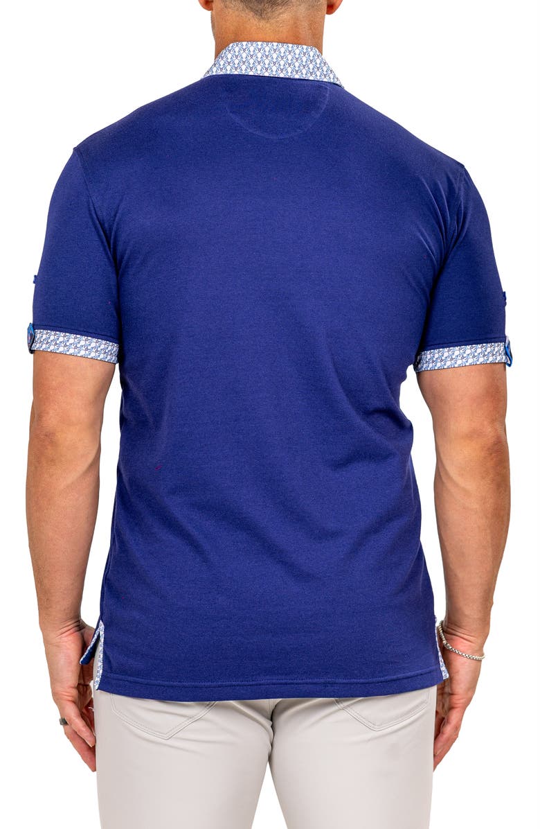 Maceoo Newton Marthyr0025 Blue Button-Down Piqué Polo, Alternate, color, 