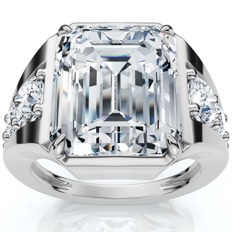 Certified 8ct Men's Mike Emerald Diamond Anniversary Ring Gold Lab Grown
