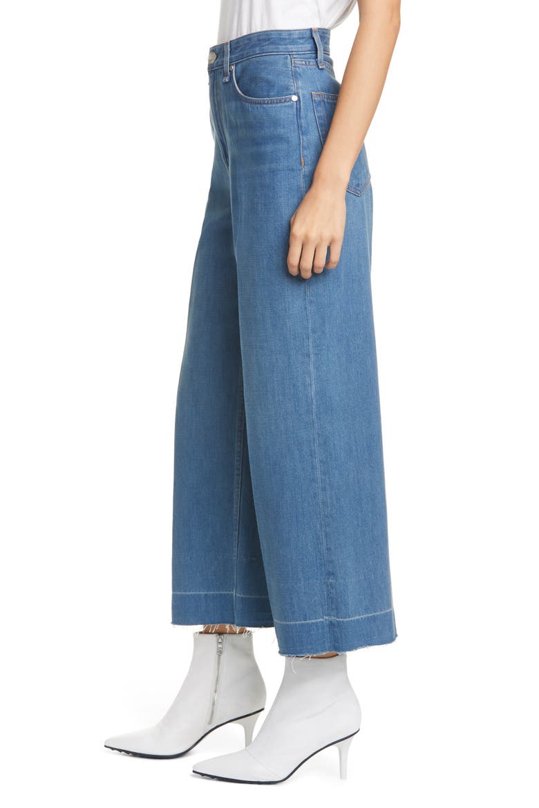 Ruth Super High Waist Raw Crop Wide Leg Jeans, Alternate, color, MAZIE