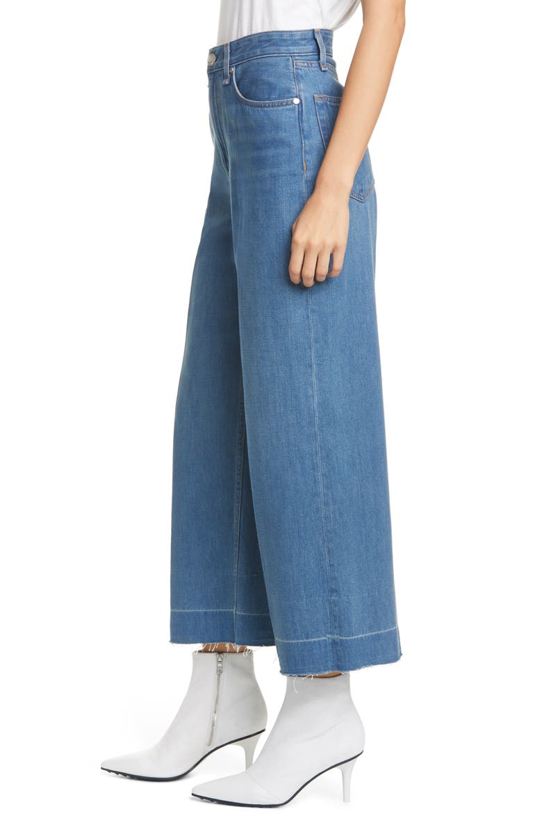 rag & bone Ruth Super High Waist Raw Crop Wide Leg Jeans, Alternate, color,