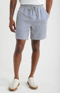 Open Edit Stripe Seersucker Drawstring Shorts