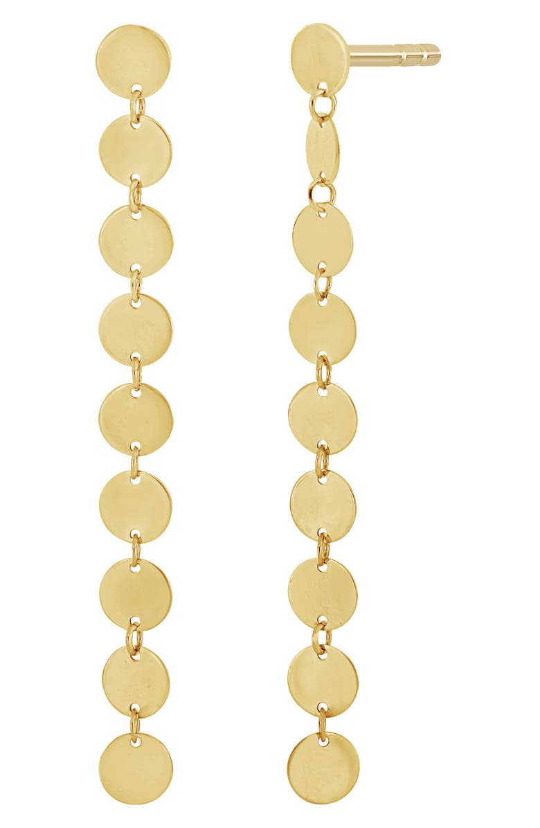 Bony Levy 14K Gold Disc Linear Drop Earrings, Main, color, 