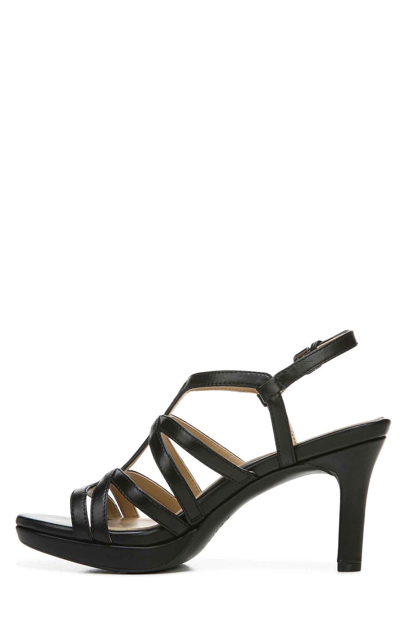 Naturalizer Baylor Strappy Slingback Sandal - Wide Width Available, Alternate, color, Black Smooth