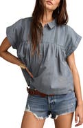 Lucky Brand Lace Inset Pintuck Tunic Shirt