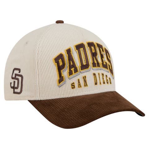 Men's New Era  Cream/Brown San Diego Padres Sided Corduroy 9FORTY A-Frame Adjustable Hat