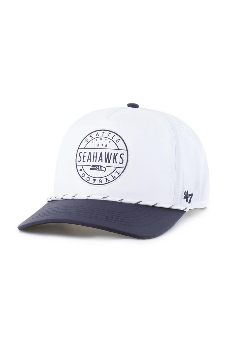 '47 Men's '47 White/College Navy Seattle Seahawks Suburbia Hitch Two-Tone Adjustable Hat, Main, color, White