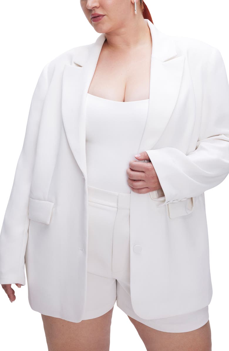 Good American Luxe Suiting Boyfriend Blazer, Alternate, color, Ivory001