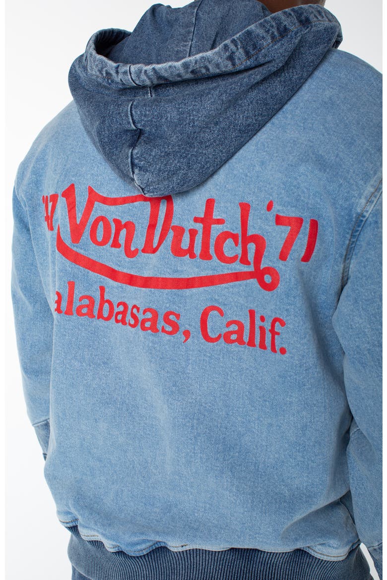 Swirl Quarter Zip Hoodie, Alternate, color, Listener Wash