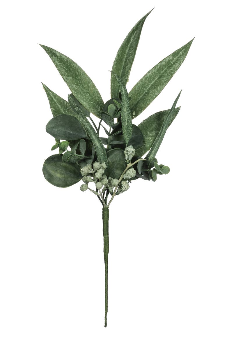 Sullivan's California Eucalyptus Pick, Green Faux Floral Stem for Crafting, Weddings, Home and Holiday Decoration, 15.5 Inch, Main, color, Green