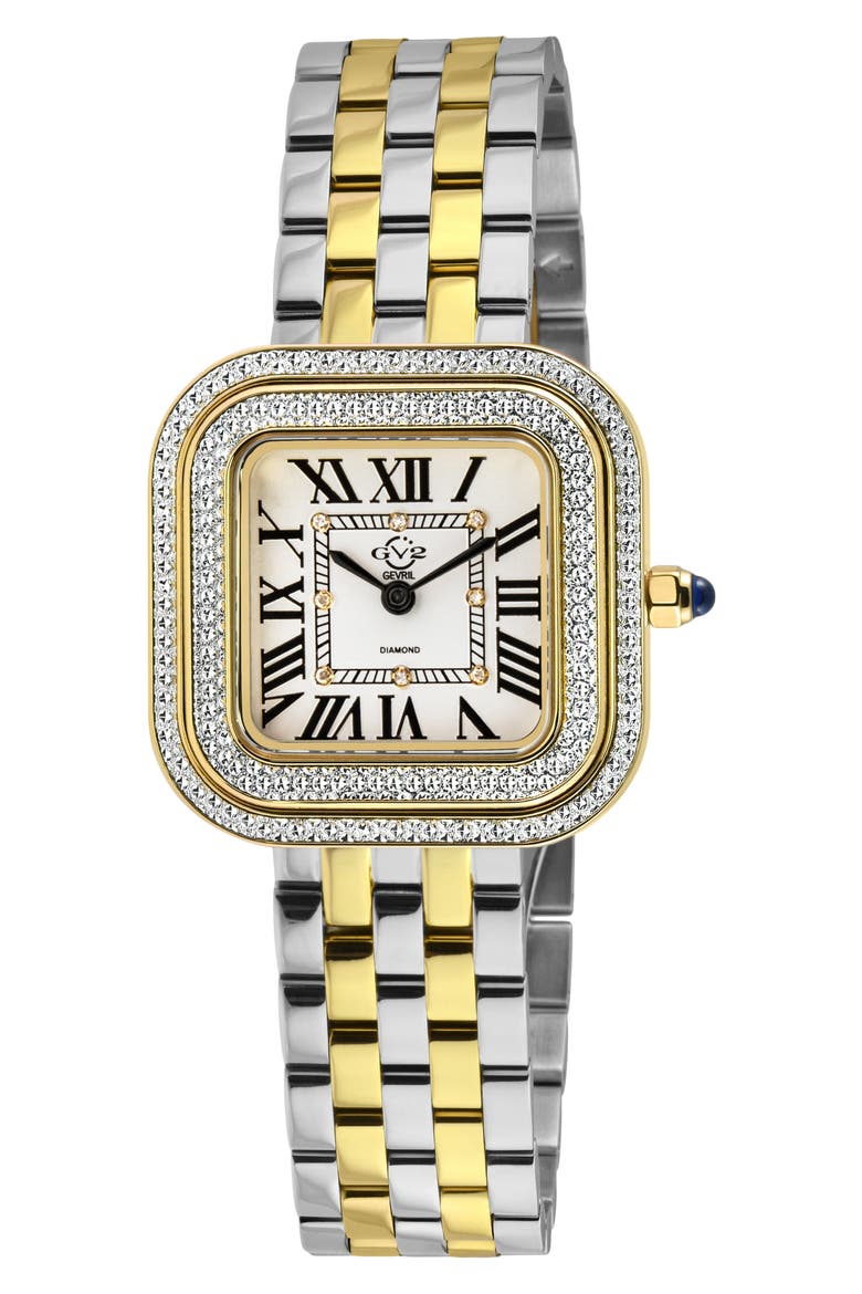Bellagio Diamond Swiss Bracelet Watch, 30mm, Main, color, TWO-TONE GOLD-SILVER