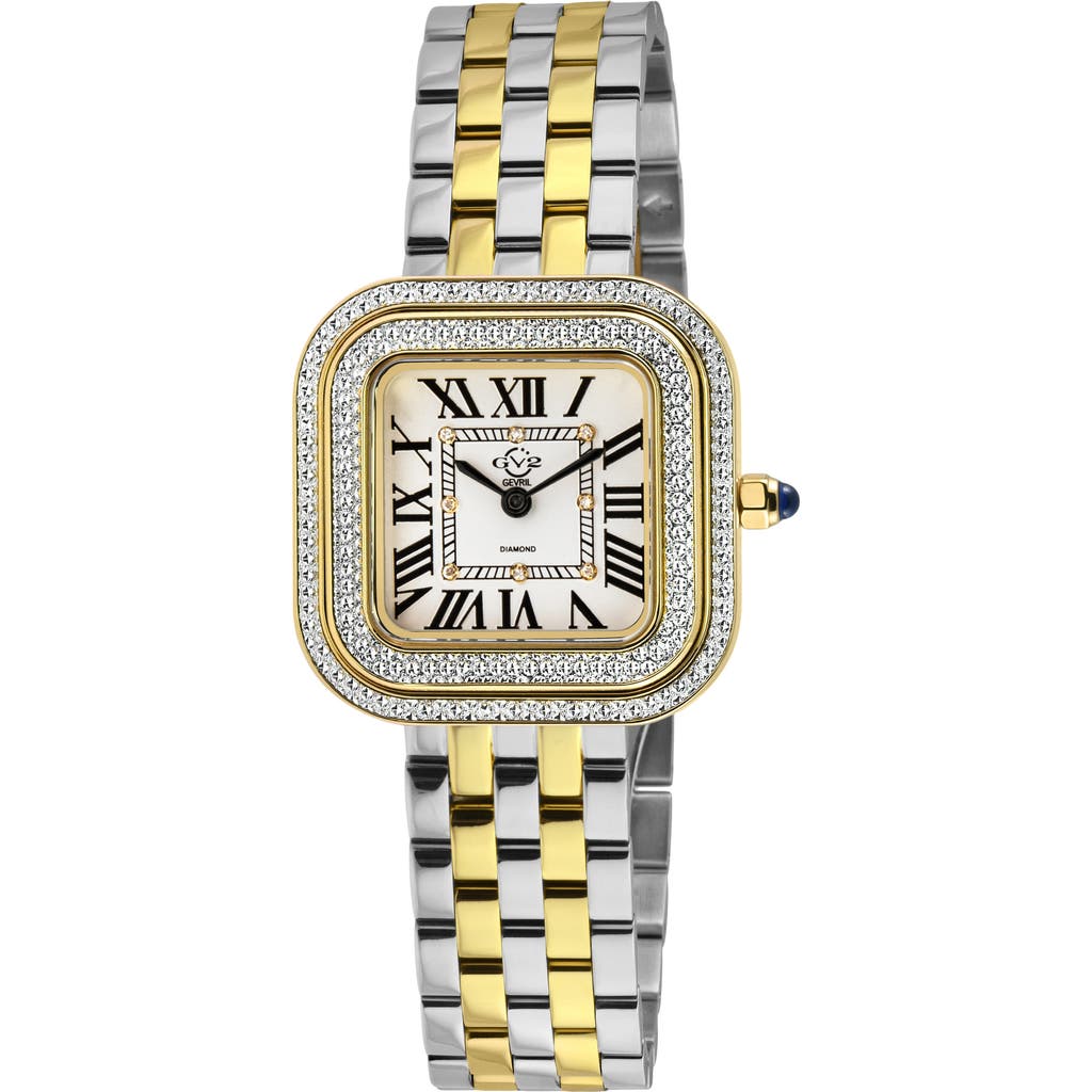 Gv2 Gevril Bellagio Diamond Swiss Bracelet Watch, 30mm In Gold
