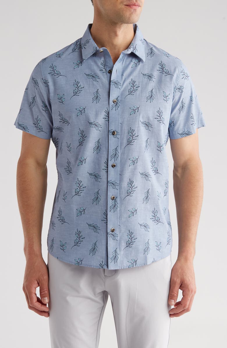 TravisMathew Pay Load Short Sleeve Button-Up Shirt, Main, color,