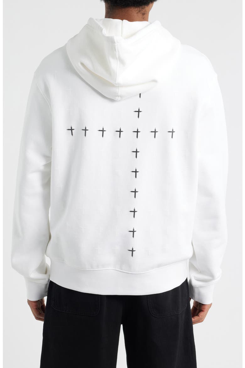 Dion Cross Logo Graphic Hoodie, Alternate, color, WHITE BLACK CROSS