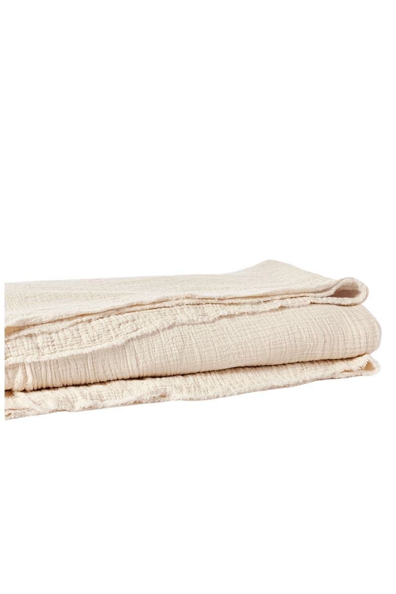 Topanga Organic Cotton Matelassé Bed Blanket, Alternate, color, UNDYED