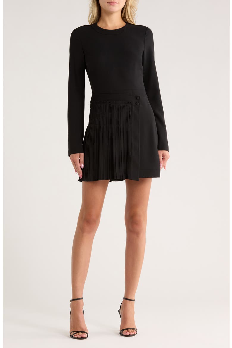 Zabelle Long Sleeve Minidress, Main, color, BLACK