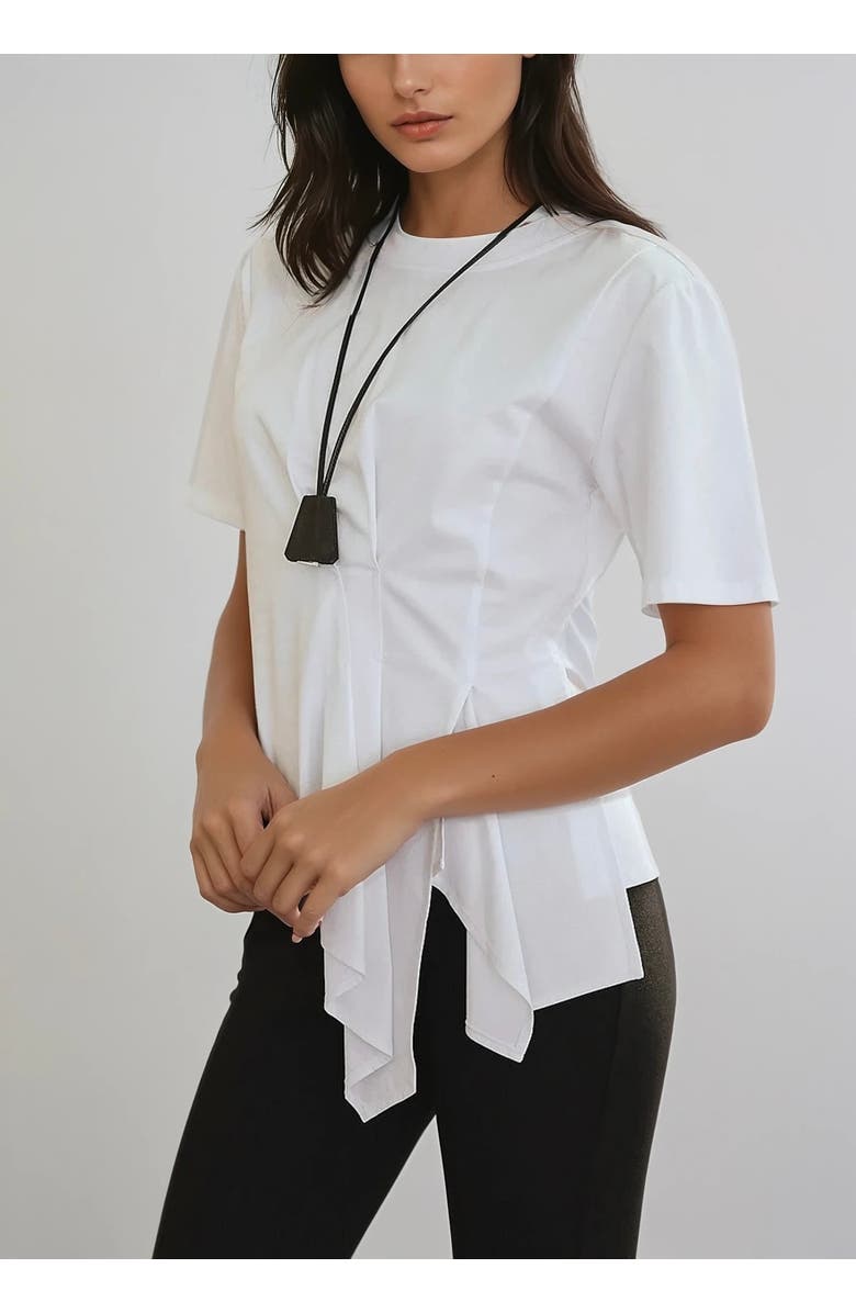 Sisterly Élise Asymmetric Drape Top, Alternate, color, White