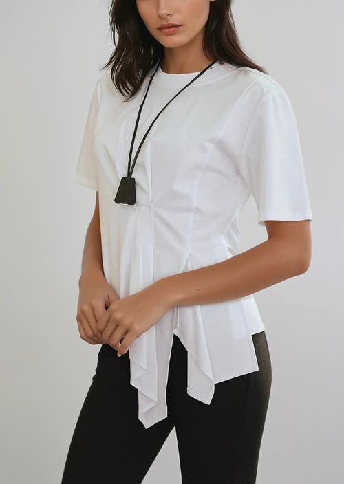Sisterly Élise Asymmetric Drape Top In White