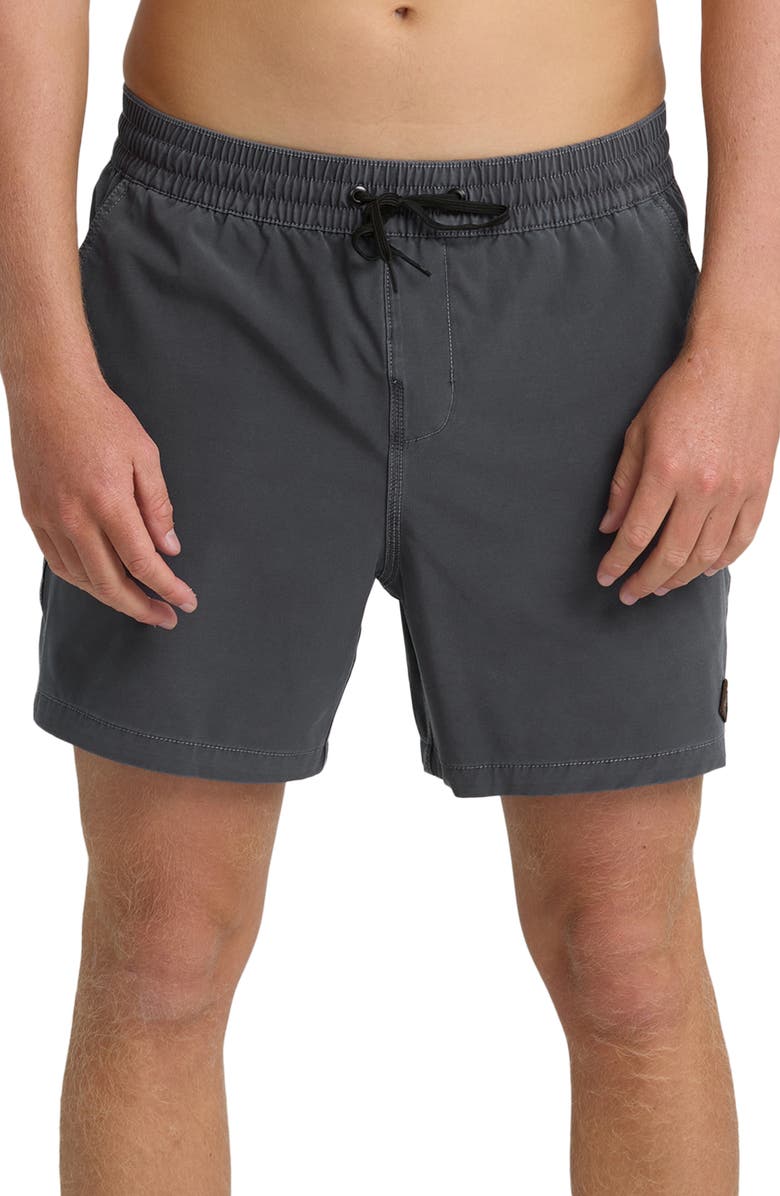 Billabong Every Other Day Layback Wave Washed Swim Trunks, Main, color, Graystone