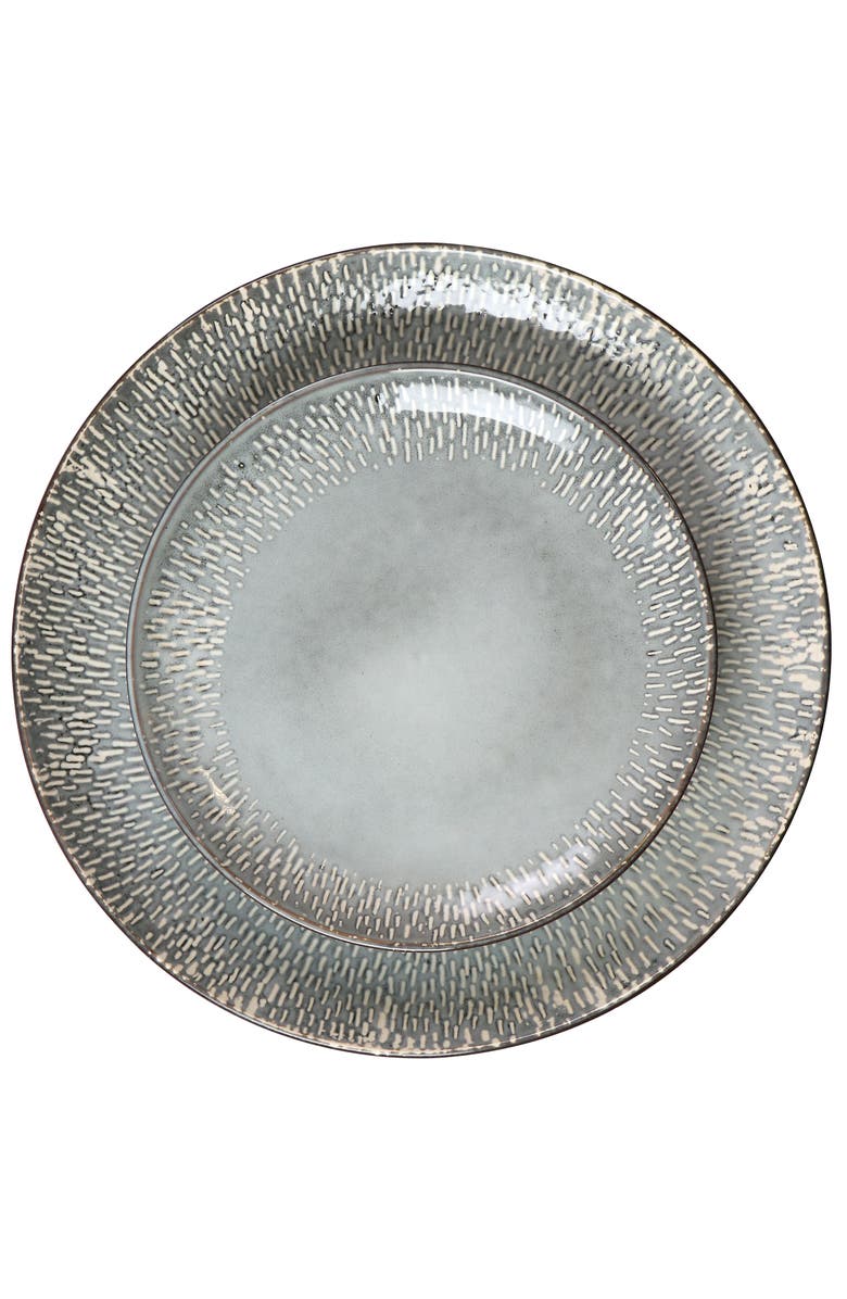 Meritage 16 Piece Reactive Glaze Stoneware Dinnerware Set, Alternate, color, Grey