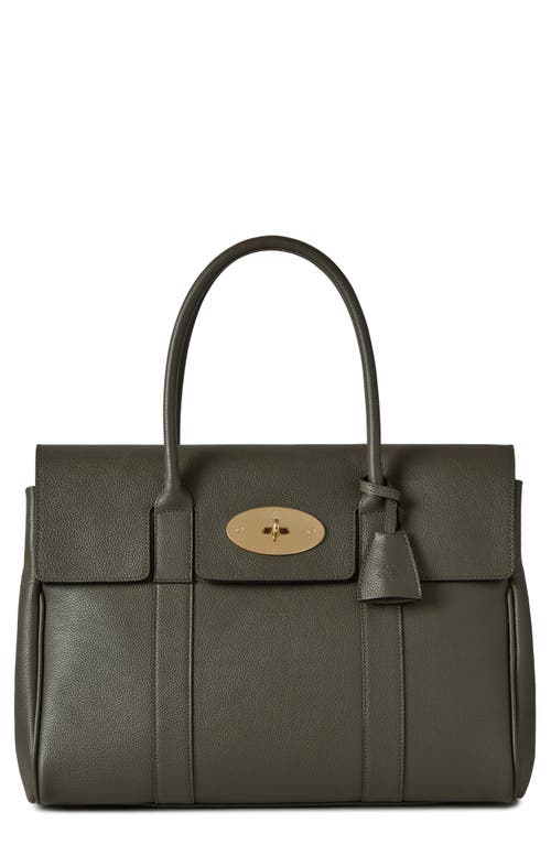 Mulberry Bayswater Grained Leather Satchel in Juniper Green at Nordstrom