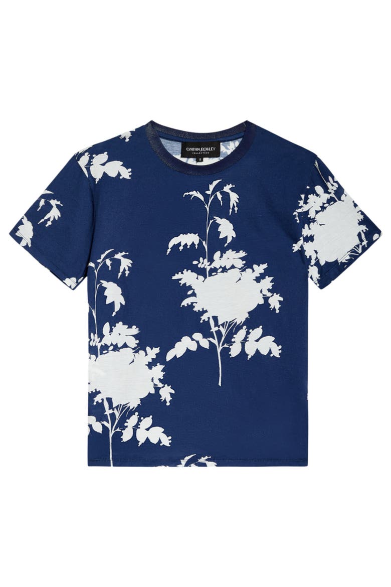 Everyday Cotton Tee, Alternate, color, Navy/White
