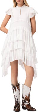AllSaints Cavalry Layered Ruffle High-Low Dress