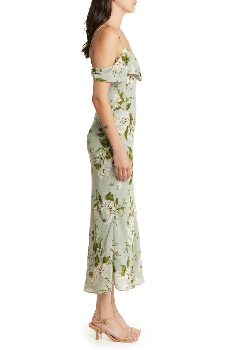 Reformation Reya Floral Drape Dress, Alternate, color, 