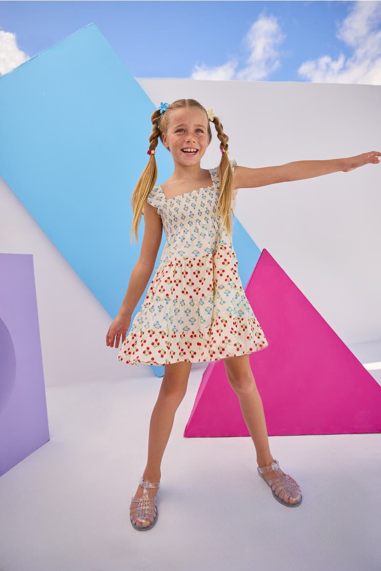 Kids' Twirl Dress, Alternate, color, Multi Marigold