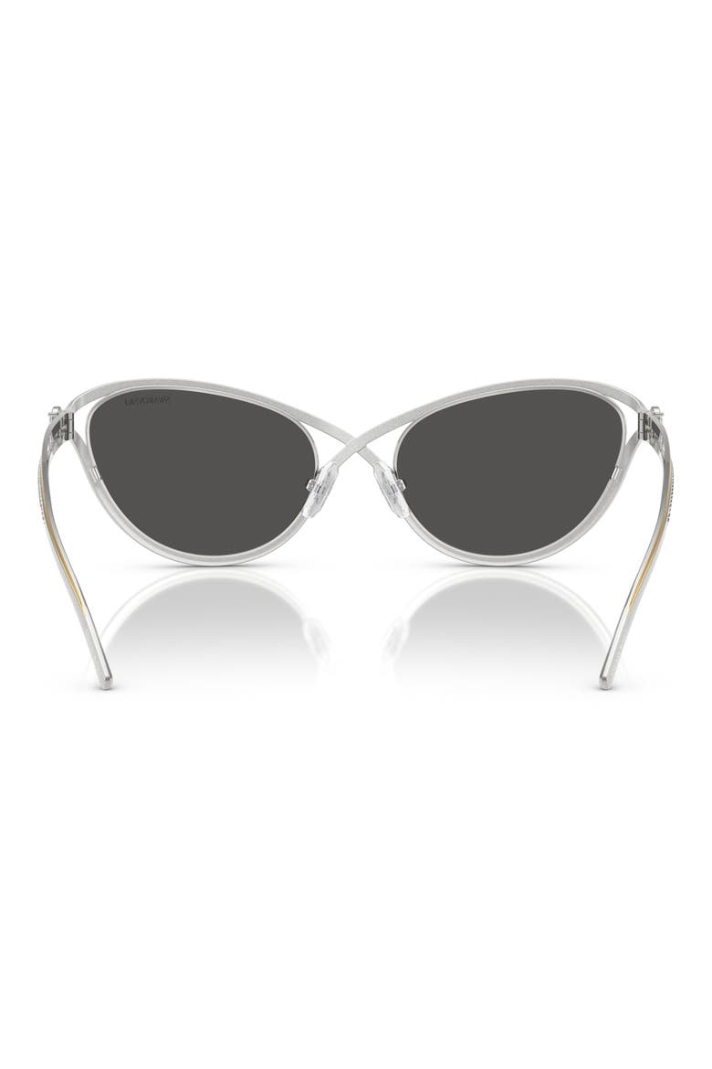 58mm Cat Eye Sunglasses, Alternate, color, SILVER