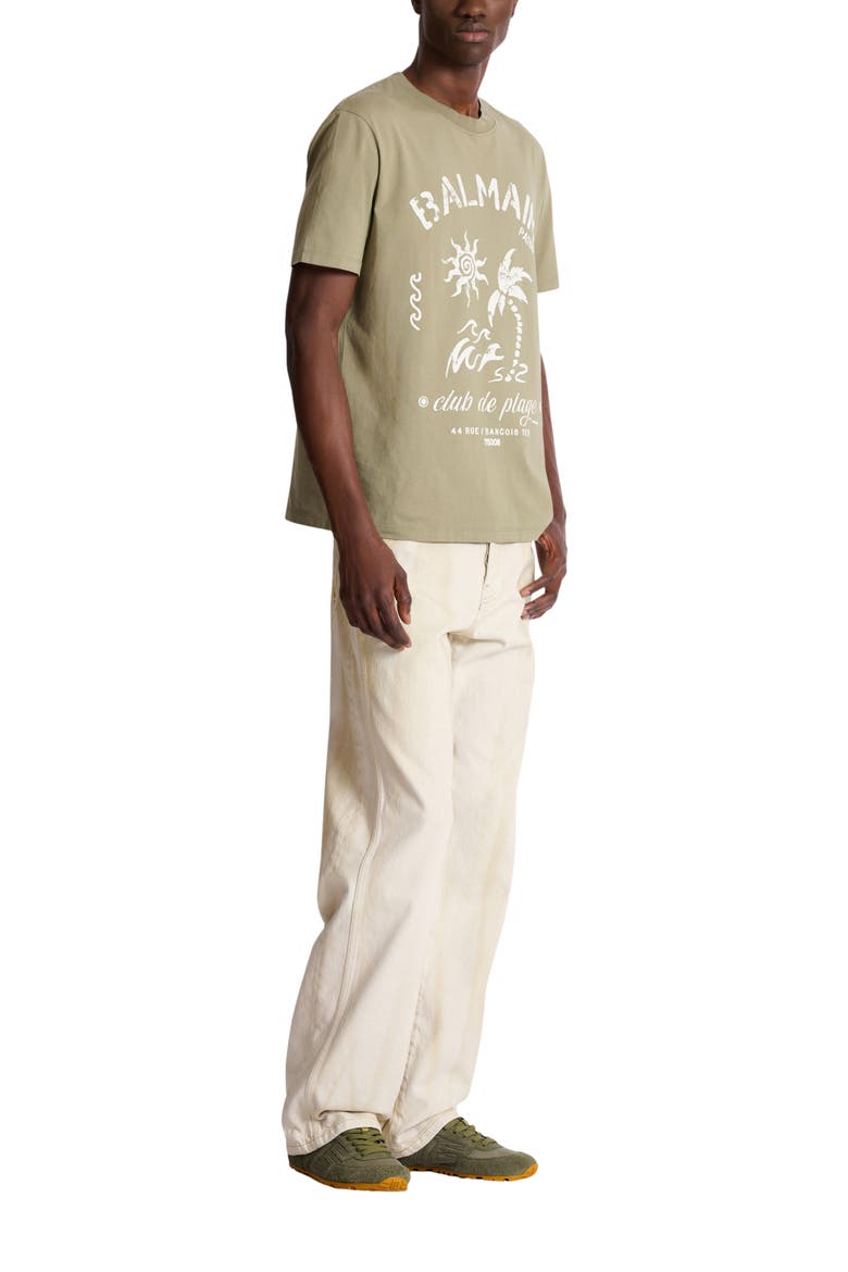 t-shirt with plage print, Main, color, green