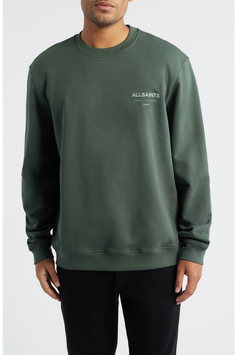 Underground Logo Organic Cotton Graphic Sweatshirt, Main, color, GARNET GREEN