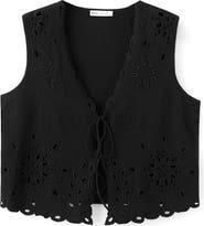 MANGO TEEN Kids' Embroidered Eyelet Vest