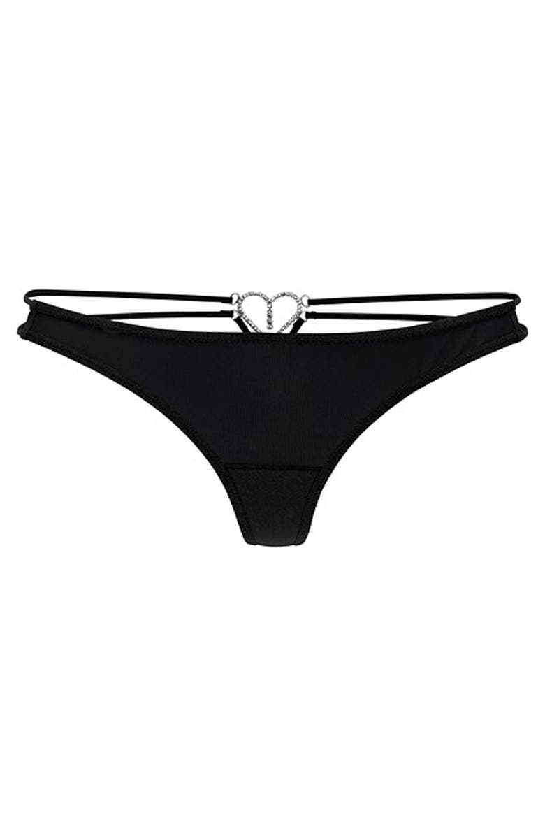 LASCANA Strappy Heart Thong, Alternate, color, Black