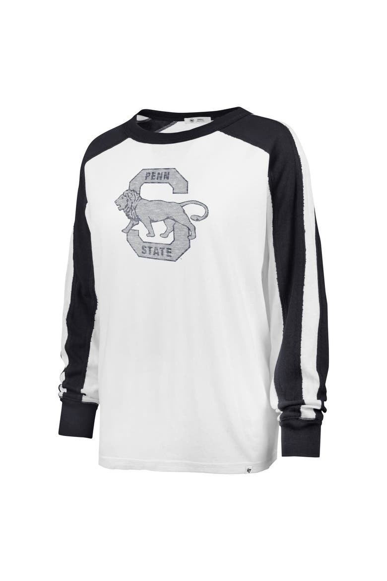Women's '47 White Penn State Nittany Lions Premier Caribou Raglan Long Sleeve T-Shirt, Alternate, color, White